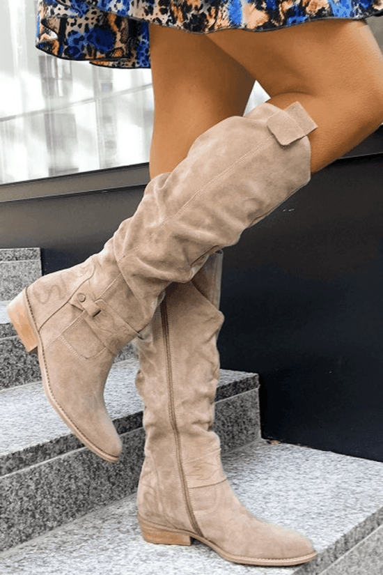 Bottes Élégantes en Suédine - Confort et Style Assurés - Droxev