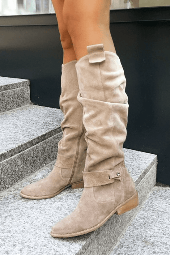 Bottes Élégantes en Suédine - Confort et Style Assurés - Droxev
