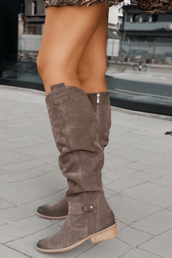 Bottes Élégantes en Suédine - Confort et Style Assurés - Droxev