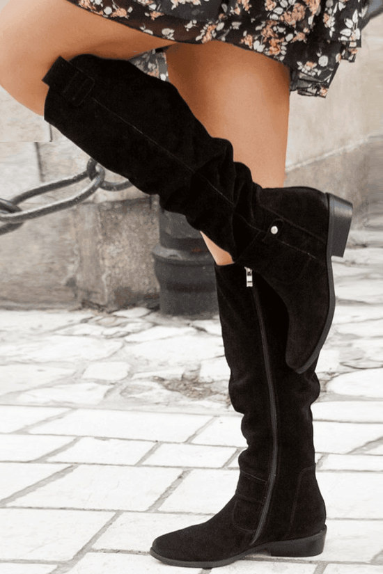 Bottes Élégantes en Suédine - Confort et Style Assurés - Droxev