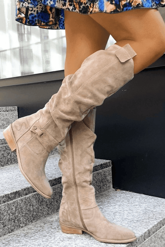 Bottes Élégantes en Suédine - Confort et Style Assurés - Droxev