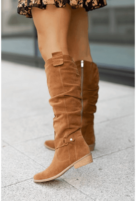 Bottes Élégantes en Suédine - Confort et Style Assurés - Droxev