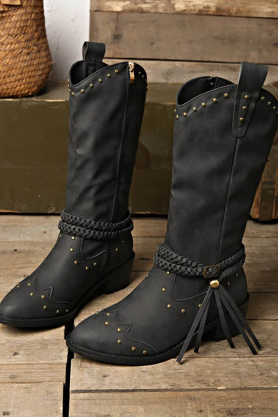 Bottes Rétro à Franges Western - Droxev