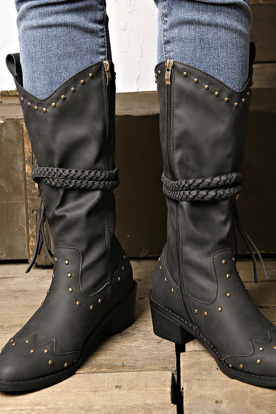Bottes Rétro à Franges Western - Droxev