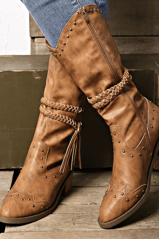 Bottes Rétro à Franges Western - Droxev