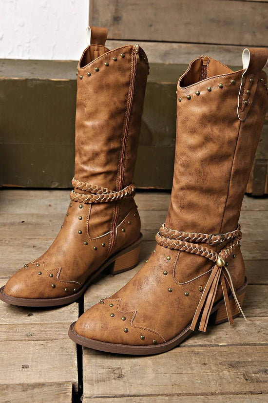 Bottes Rétro à Franges Western - Droxev