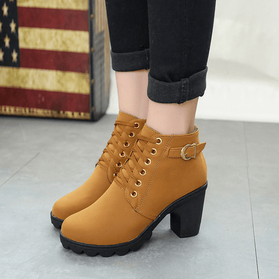 Bottes à Talons Bloc Chunky - Droxev