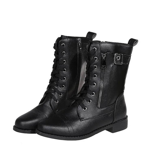 Bottes à Lacets Élégantes avec Talon Bas - Droxev