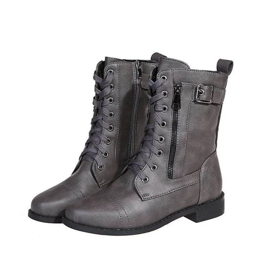 Bottes à Lacets Élégantes avec Talon Bas - Droxev