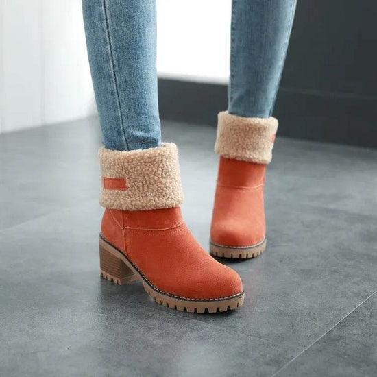 Bottes d'Hiver à Talons Carrés - Droxev