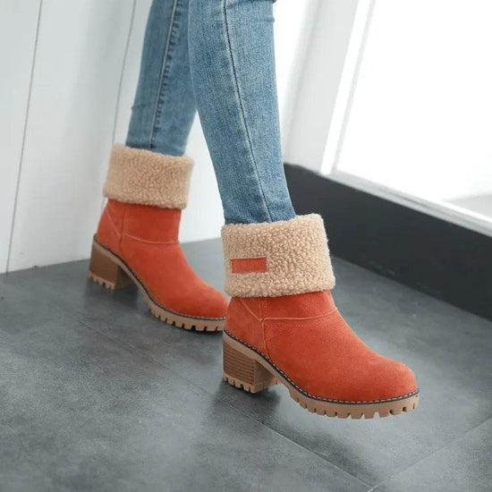 Bottes d'Hiver à Talons Carrés - Droxev