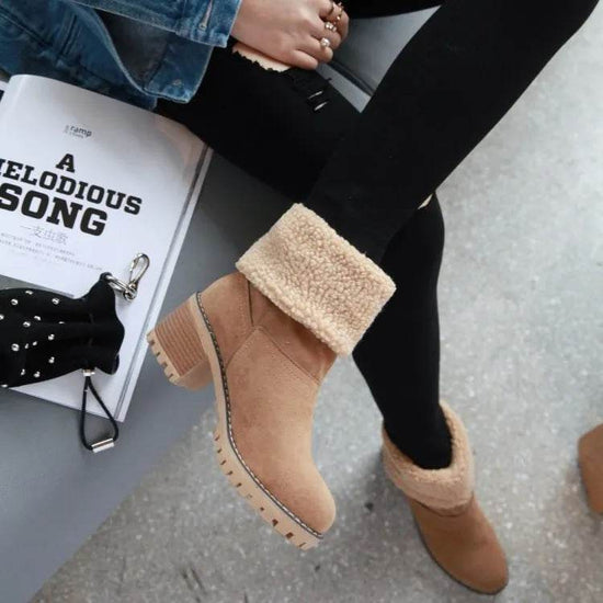 Bottes d'Hiver à Talons Carrés - Droxev