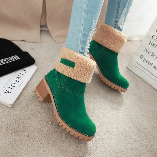 Bottes d'Hiver à Talons Carrés - Droxev