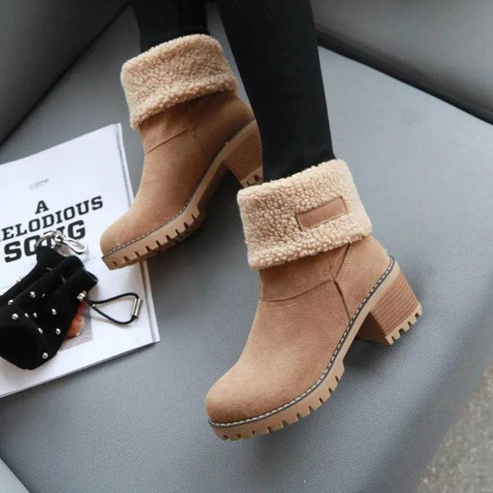 Bottes d'Hiver à Talons Carrés - Droxev