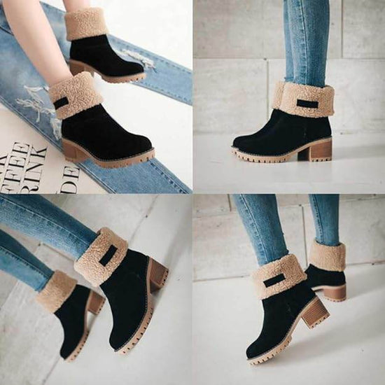 Bottes d'Hiver à Talons Carrés - Droxev