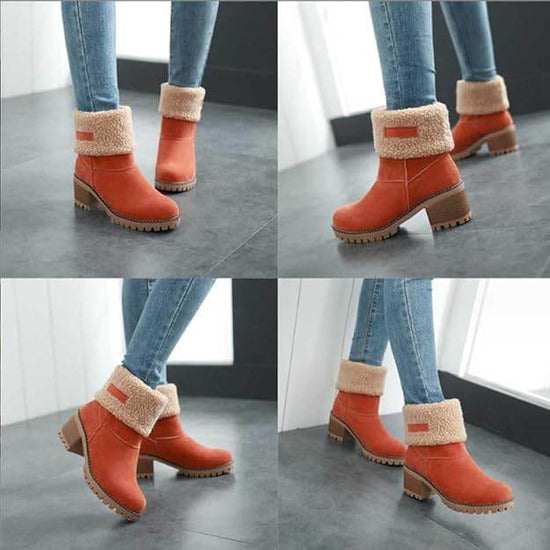 Bottes d'Hiver à Talons Carrés - Droxev
