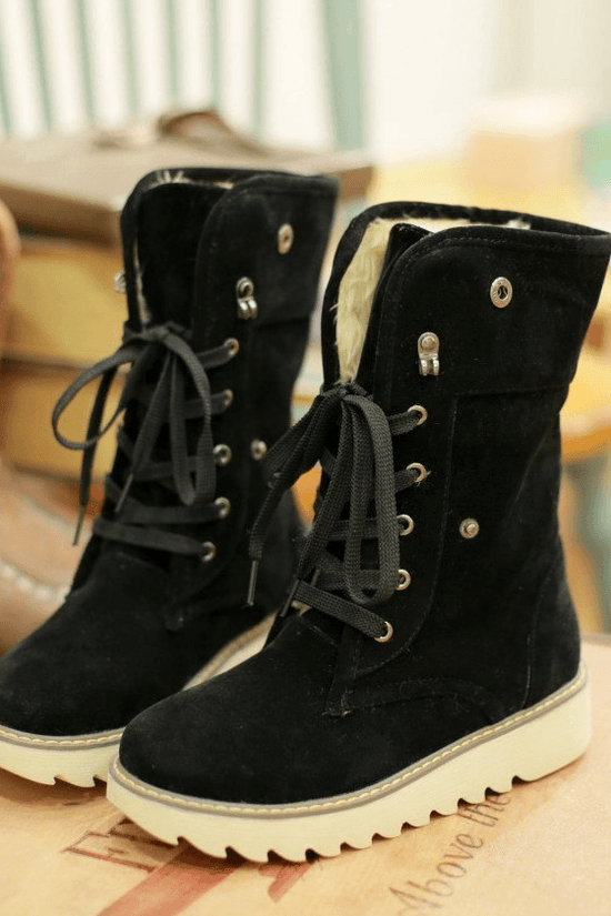 Bottes de Neige avec Fourrure Givrée - Droxev
