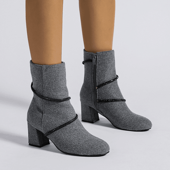 Bottines Glamour avec Chaînes Scintillantes - Droxev