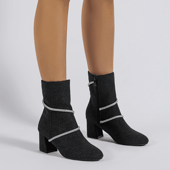 Bottines Glamour avec Chaînes Scintillantes - Droxev