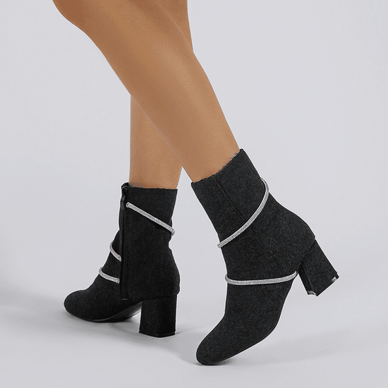 Bottines Glamour avec Chaînes Scintillantes - Droxev
