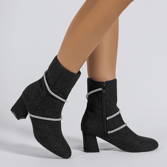 Bottines Glamour avec Chaînes Scintillantes - Droxev