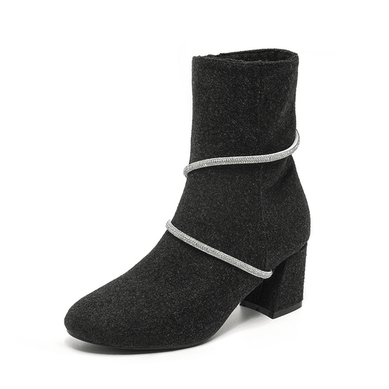 Bottines Glamour avec Chaînes Scintillantes - Droxev