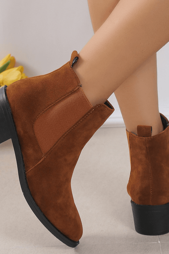 Bottines Mode à Talons Chunky et Fermeture Éclair Latérale - Droxev