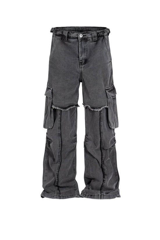 Pantalon droit à volants et coutures doubles pour homme - Droxev