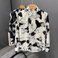 Chemise à manches longues pour homme, coupe slim, imprimé floral