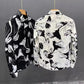 Chemise à manches longues pour homme, coupe slim, imprimé floral