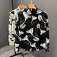 Chemise à manches longues pour homme, coupe slim, imprimé floral