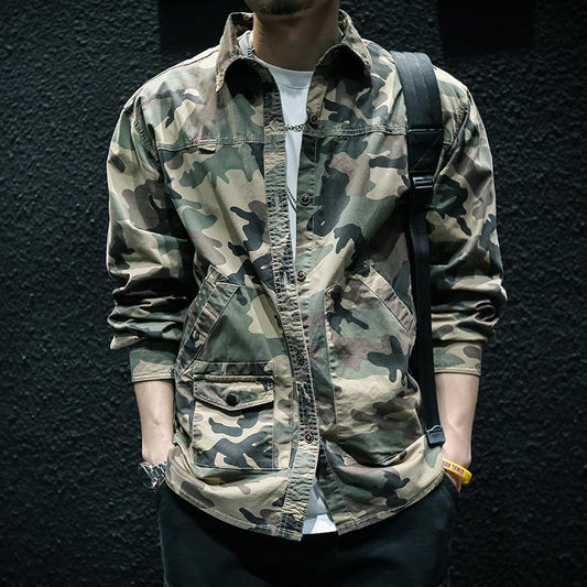 Veste Chemise Camouflage à Manches Longues pour Homme | droxev