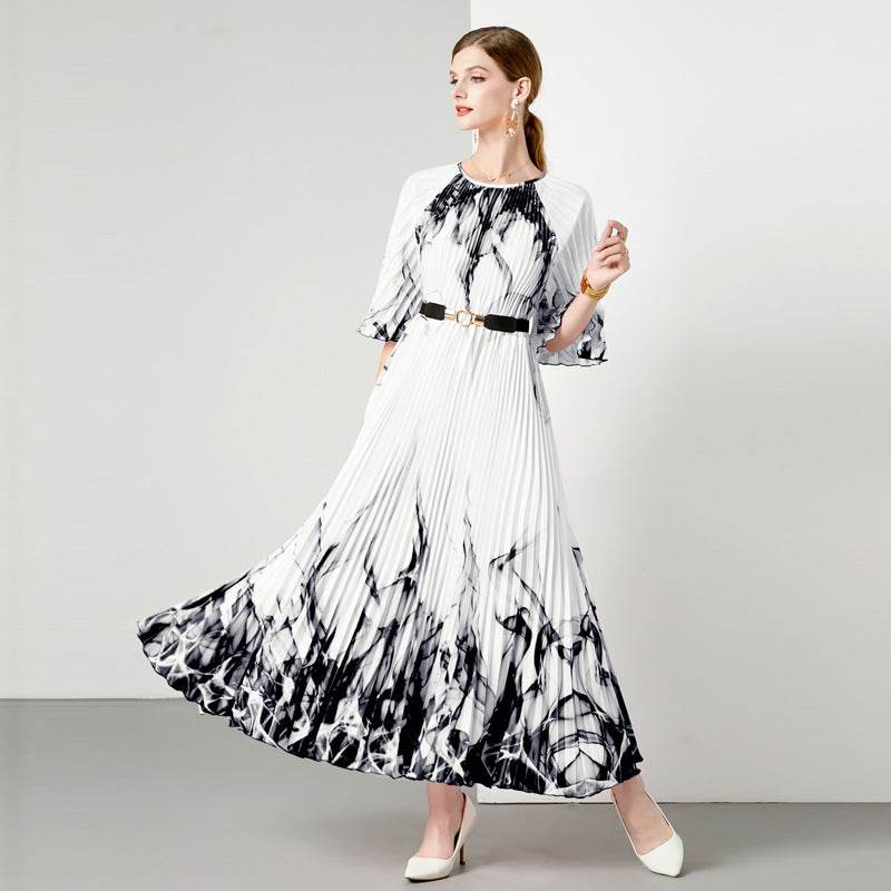 Robe trapèze surdimensionnée à plis 5 - Droxev