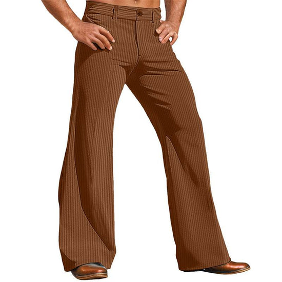 Pantalon d'extérieur en velours côtelé pour homme, coupe large - Droxev