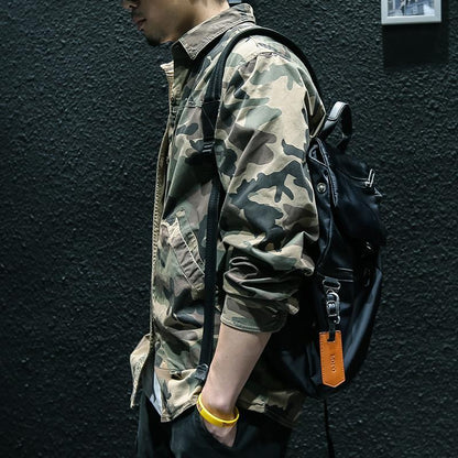 Veste Chemise Camouflage à Manches Longues pour Homme | droxev