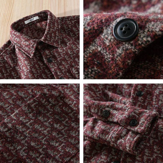 Veste chemise décontractée à manches longues pour homme, épaisse et brossée - Droxev