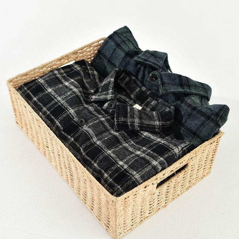 Chemise décontractée à manches longues à carreaux rétro pour homme - Droxev