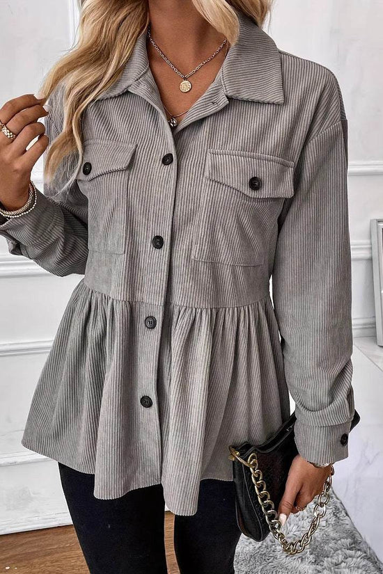 Chemise en velours côtelé pour femme - Droxev