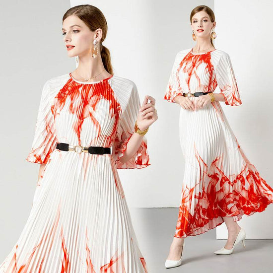 Robe trapèze surdimensionnée à plis 5 - Droxev