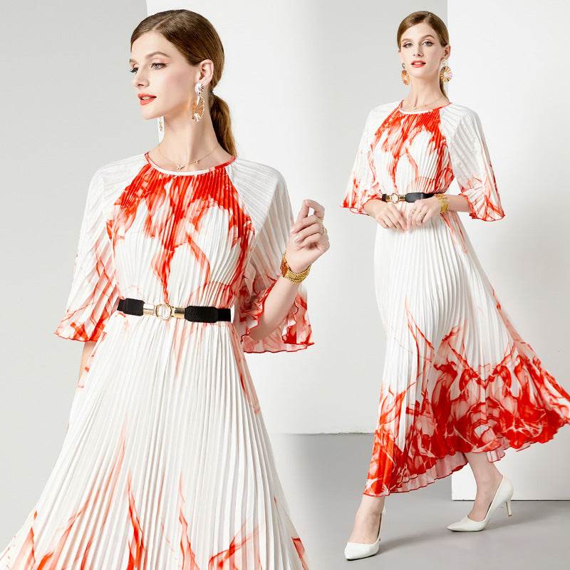Robe trapèze surdimensionnée à plis 5 - Droxev