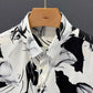 Chemise à manches longues pour homme, coupe slim, imprimé floral