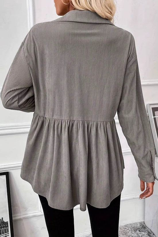 Chemise en velours côtelé pour femme - Droxev