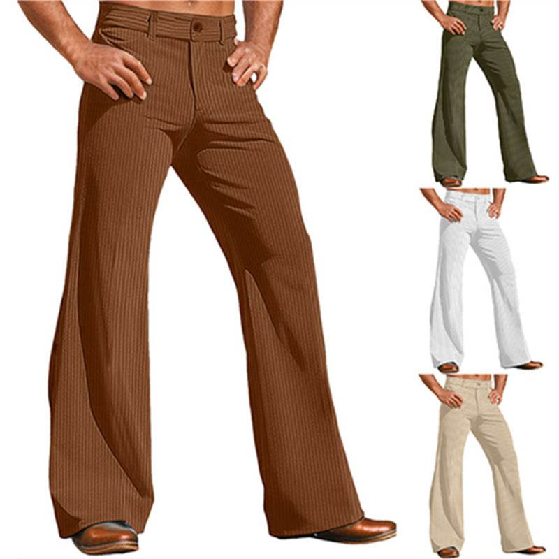 Pantalon d'extérieur en velours côtelé pour homme, coupe large - Droxev
