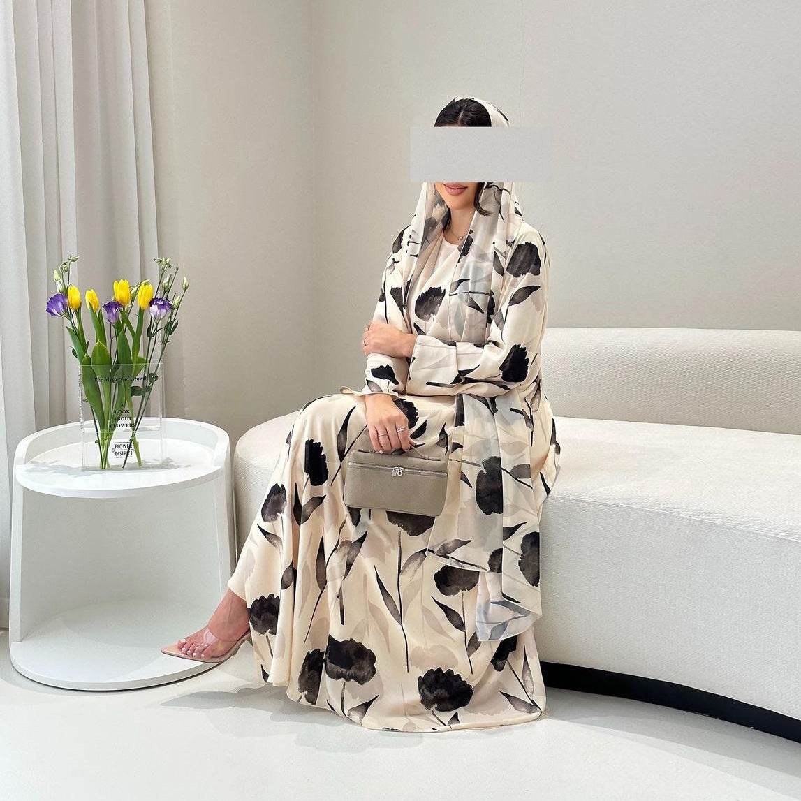 Veste-robe imprimée à manches longues - Droxev