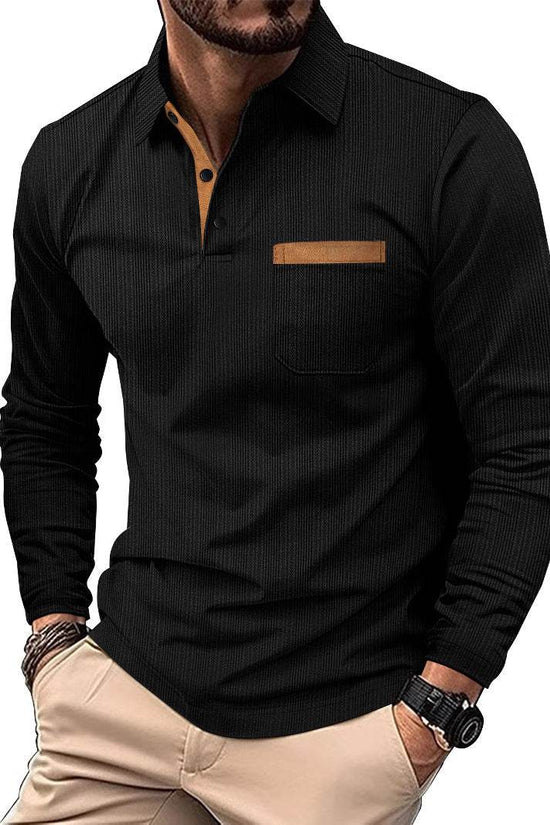 Polo à manches longues à manches longues pour hommes - Droxev