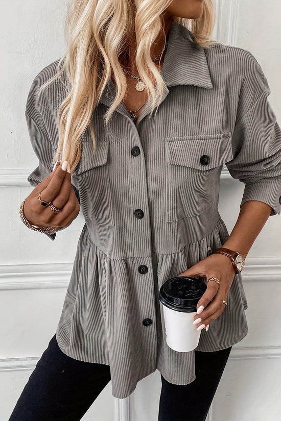 Chemise en velours côtelé pour femme - Droxev