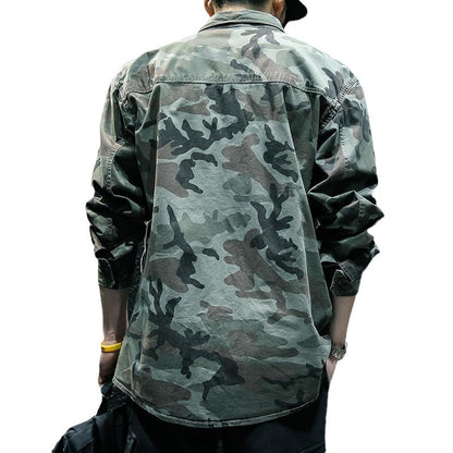 Veste Chemise Camouflage à Manches Longues pour Homme | droxev