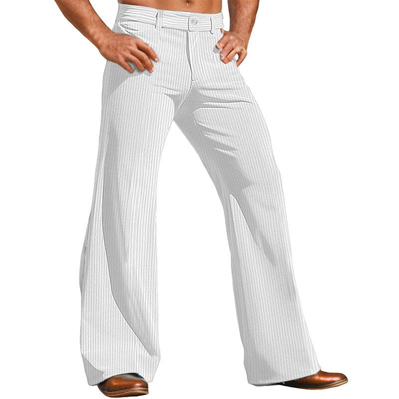 Pantalon d'extérieur en velours côtelé pour homme, coupe large - Droxev