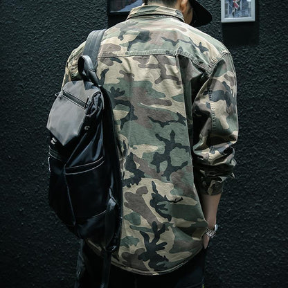 Veste Chemise Camouflage à Manches Longues pour Homme | droxev