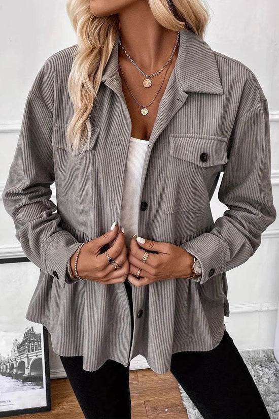 Chemise en velours côtelé pour femme - Droxev